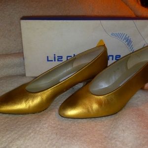 Golden Liz Claiborne Heels Vintage!